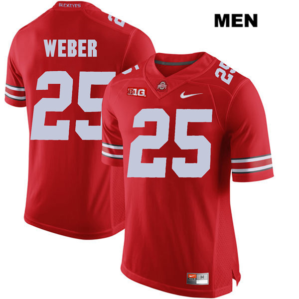 Ohio State Buckeyes Men's Mike Weber #25 Red Authentic Nike College NCAA Stitched Football Jersey EY19W70UE